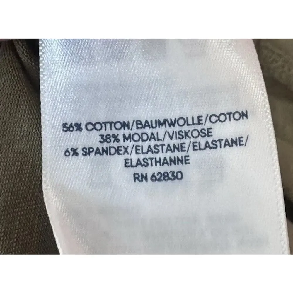 Lands' End Plus Size Jersey A-Line Tunic Olive 2X Long Sleeve NEW button front